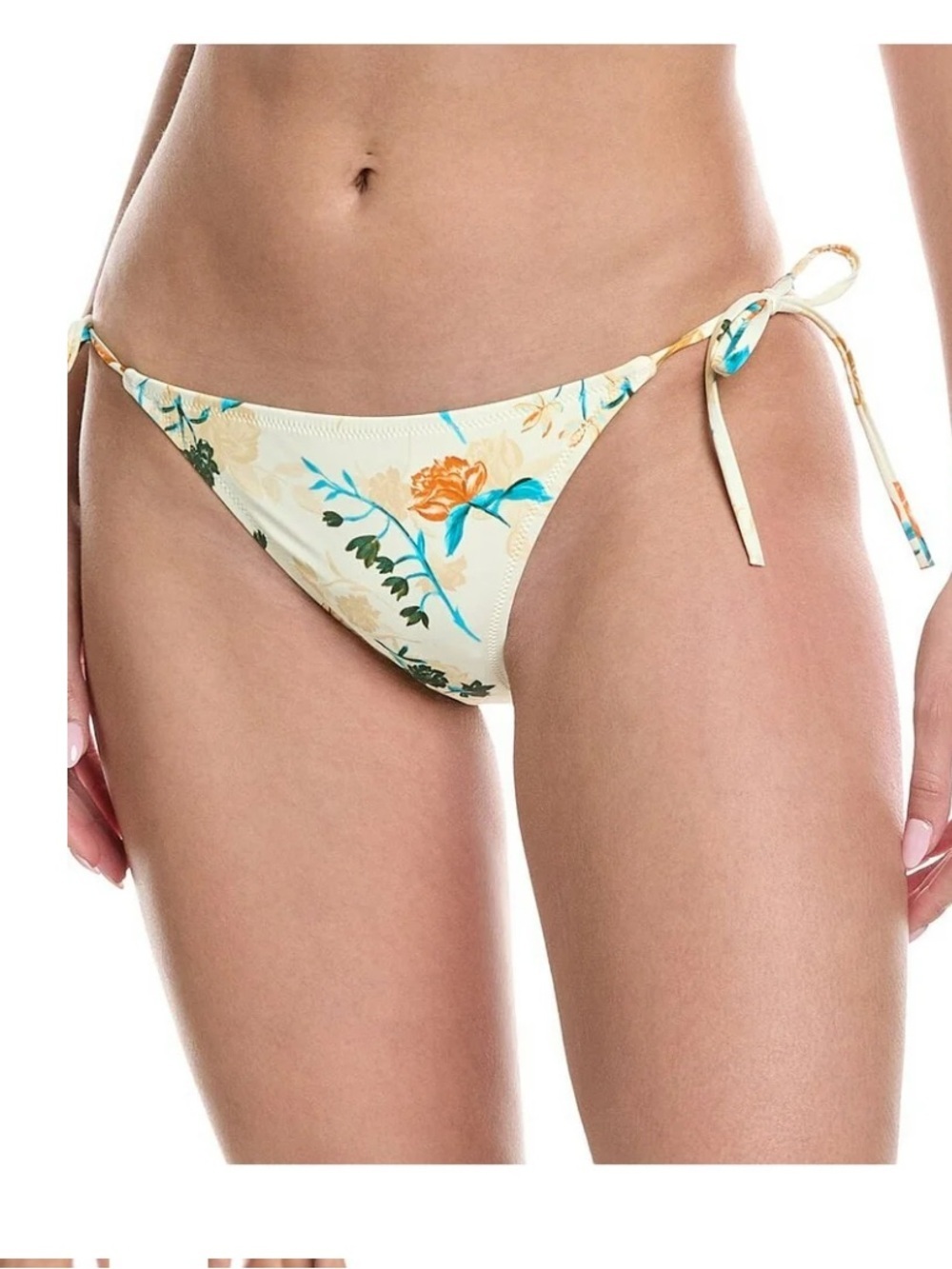 SOLID & STRIPED Cream Floral Tie-Side Iris Bikini Bottom